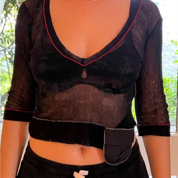 Cop Copine Y2K Cyber Futuristic Parachute Tank Maxi Dress & Mesh Top Set Size S - Picture 11 of 17